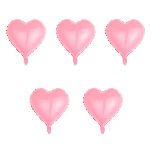 5 Stück Rosa Herz Ballons für Mädchen Frauen,Folienballons mit Bändern,18 Zoll Herzform Heliumballons,Herzballons Luftballons Herzluftballons für Geburtstag Hochzeit Jahrestag Party Dekorationen von Fadcaer