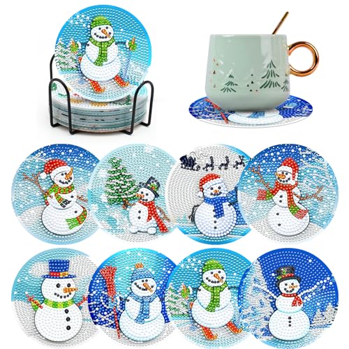 8 Stück Weihnachten Diamond Painting Untersetzer mit Halter Set Schneemann Diamant Kunst Untersetzer Winter Malsets Diamond Coaster DIY Diamant Stich Untersetzer für Kinder Anfänger Erwachsene Bastel 8 Stück Weihnachten Diamond Painting Untersetzer mit Halter Set Schneemann Diamant Kunst Untersetzer Winter Malsets Diamond Coaster DIY Diamant Stich Untersetzer für Kinder Anfänger Erwachsene Bastel von Fadcaer
