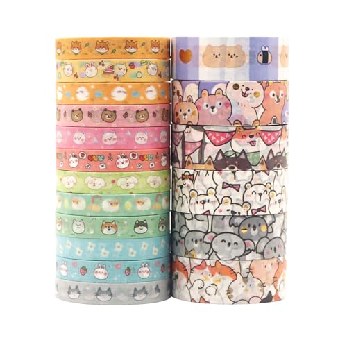 Fadcaer 18 Rollen Washi Tape Set,Dekorative Goldfolie Masking Tape für Scrapbooking,Haustiere Dekorative Klebeband zum Basteln,Bunt Papier Masking Tape für Geschenkverpackung,Journals,Planer Fadcaer 18 Rollen Washi Tape Set,Dekorative Goldfolie Masking Tape für Scrapbooking,Haustiere Dekorative Klebeband zum Basteln,Bunt Papier Masking Tape für Geschenkverpackung,Journals,Planer von Fadcaer
