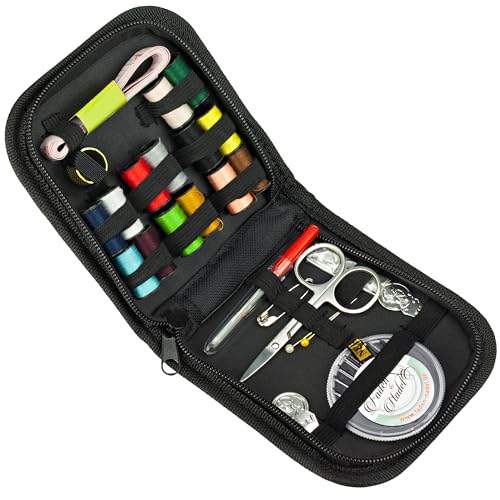 Faden & Nadel® 42-teiliges Nähset, in kompaktem Etui - Reise-Nähset in robuster Reißverschluss-Tasche von Faden & Nadel