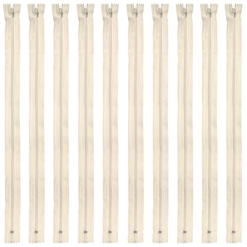 Faden & Nadel Reißverschluss Set: 10 Nylon Reißverschlüsse, nicht teilbar, 70 cm lang, hellbeige Faden & Nadel Reißverschluss Set: 10 Nylon Reißverschlüsse, nicht teilbar, 70 cm lang, hellbeige von Faden & Nadel