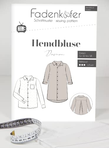 Papierschnittmuster Hemdbluse Damen Papierschnittmuster Hemdbluse Damen von Fadenkäfer