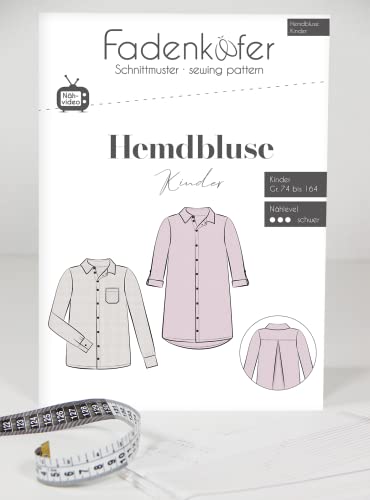 Papierschnittmuster Hemdbluse Kinder von Fadenkäfer