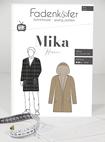 Papierschnittmuster Mantel Mika Herren Papierschnittmuster Mantel Mika Herren von Fadenkäfer