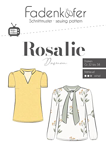 Papierschnittmuster Schluppenbluse Rosalie Damen von Fadenkäfer