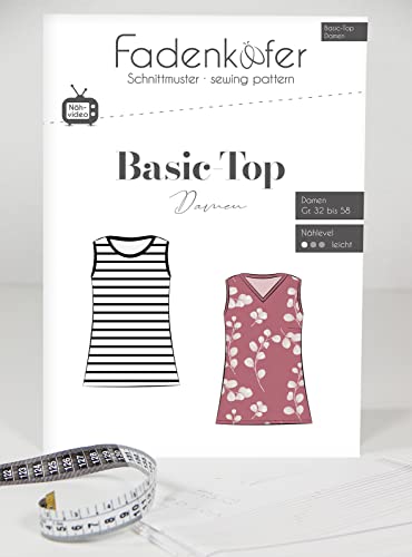 Schnittmuster und Nähanleitung - Basic-Top Damen Gr. 32-58 Schnittmuster und Nähanleitung - Basic-Top Damen Gr. 32-58 von Fadenkäfer