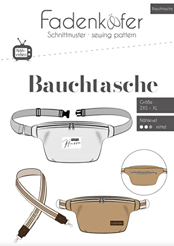 Schnittmuster und Nähanleitung - Bauchtasche von Fadenkäfer