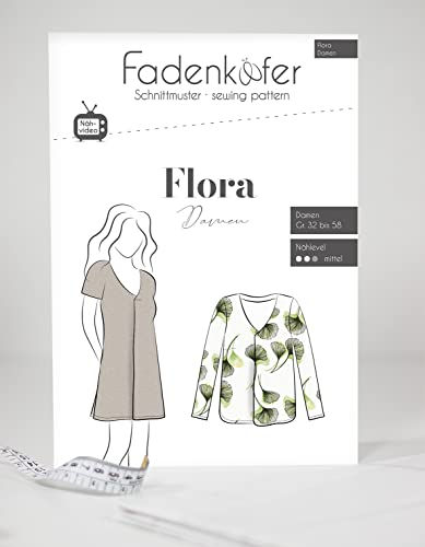 Schnittmuster und Nähanleitung - Bluse/Tunika Flora Damen von Fadenkäfer