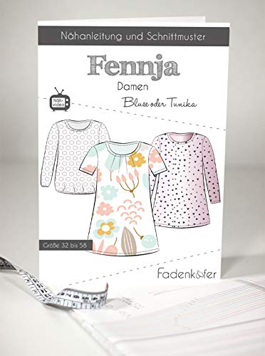 Schnittmuster und Nähanleitung - Damen Bluse Tunika - Fennja von Fadenkäfer