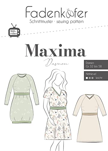 Schnittmuster und Nähanleitung - Damen Kleid - Maxima von Fadenkäfer