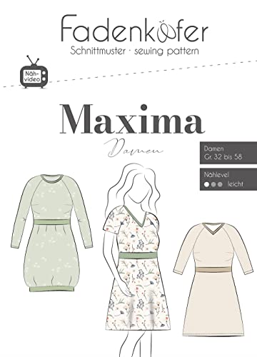 Schnittmuster und Nähanleitung - Damen Kleid - Maxima Schnittmuster und Nähanleitung - Damen Kleid - Maxima von Fadenkäfer