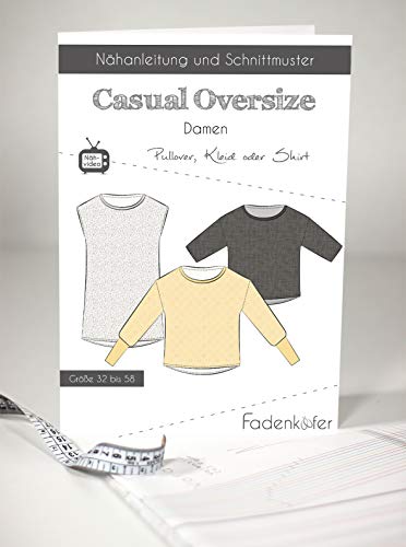 Schnittmuster und Nähanleitung - Damen Pullover Kleid Shirt - Oversize von Fadenkäfer