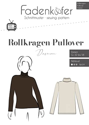 Schnittmuster und Nähanleitung - Damen Rollkragenpullover von Fadenkäfer