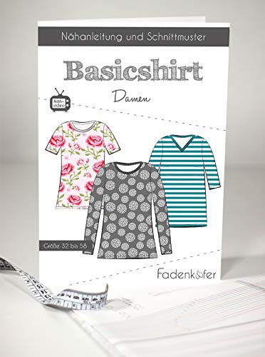 Schnittmuster und Nähanleitung - Damen Shirt - Basicshirt von Fadenkäfer