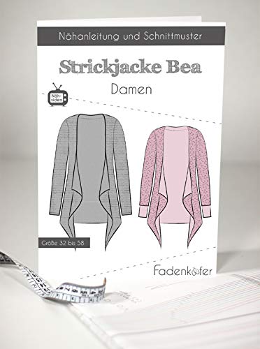 Schnittmuster und Nähanleitung - Damen Strickjacke - Bea von Fadenkäfer