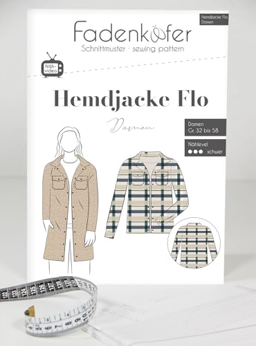 Schnittmuster und Nähanleitung - Hemdjacke Flo Damen von Fadenkäfer