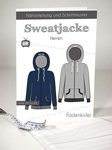 Schnittmuster und Nähanleitung - Herren Sweatjacke von Fadenkäfer