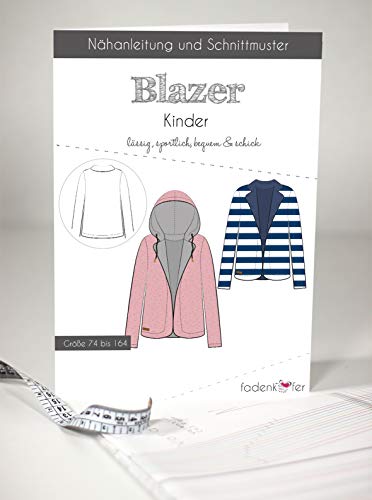 Schnittmuster und Nähanleitung - Kinder Blazer Schnittmuster und Nähanleitung - Kinder Blazer von Fadenkäfer