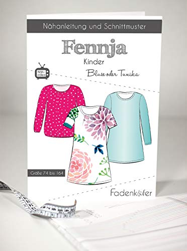 Schnittmuster und Nähanleitung - Kinder Bluse Tunika - Fennja von Fadenkäfer