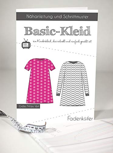 Schnittmuster und Nähanleitung - Kinder Kleid - Basic-Kleid Schnittmuster und Nähanleitung - Kinder Kleid - Basic-Kleid von Fadenkäfer