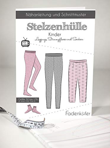 Schnittmuster und Nähanleitung - Kinder Leggings Strumpfhose Socken Stelzenhülle von Fadenkäfer