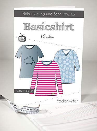 Schnittmuster und Nähanleitung - Kinder Shirt - Basicshirt von Fadenkäfer