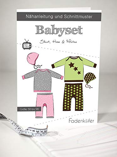 Schnittmuster und Nähanleitung - Kinder Shirt Hose Mütze - Babyset von Fadenkäfer