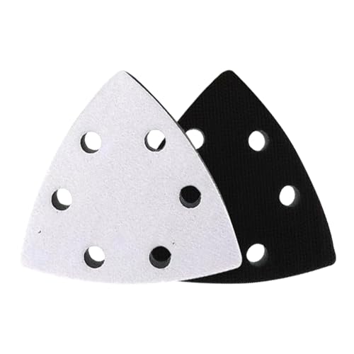 2x Ersatzklett Schutzauflage für Deltaschleifer Schleifplatte 93x93x93 mm 6-Loch, Klett Schutz Pad für bessere Haftung von Schleifpapier Dreieckschleifer(Schwarz+Weiß) von Faderr