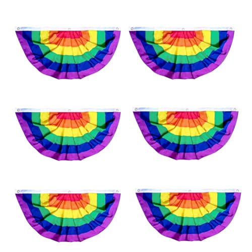 Faeymth 6 Stück Pride Plissee-Fächerflagge Regenbogen-Wimpelkette 1,5 X 3 Fuß Banner Gay-Dekorationen Partyzubehör LGBTQ Stolze Wanddekoration,B Langlebig Faeymth 6 Stück Pride Plissee-Fächerflagge Regenbogen-Wimpelkette 1,5 X 3 Fuß Banner Gay-Dekorationen Partyzubehör LGBTQ Stolze Wanddekoration,B Langlebig von Faeymth