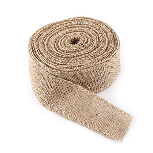10 Meter Natürliche Sackleinenrolle Juteband Dekoband Sackleinen Jutebänder Schleifenband Band Craft Spitze Band Rolle Geschenkband (5cm) von Fafeicy