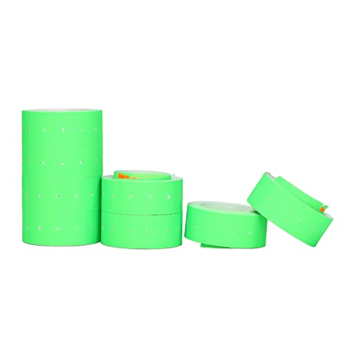 15000 PCS Single Row Price Gun -Tag 21x12mm, Gute Viskosität, Glatte Papierleistung, Schnelltintrocknen 3 Röhrchen mit Jeweils 10 Rollen für M5500, MX5500, AK813, HG979 (Leuchtendes Grün) von Fafeicy