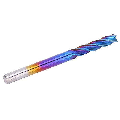 4 Flötenendmühle, Wolframstahl Nanoblau -Beschichtung CNC Gerade Griff -Frässerie, Geeignet für Verarbeitungsflugzeuge, Stufen, Rillen, Oberflächen und Abschneiden von von Fafeicy