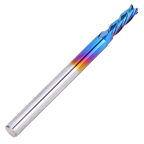 4-flute-Endmühle, Wolfram-Stahlfräsenschneider mit Nanoblaubeschichtung für CNC-Maschinen, Hohe Härte und Spiegelpolierprozess, Geeignet für Flugzeuge, Stufen und Rillen, von Fafeicy