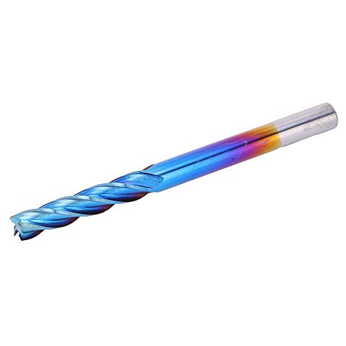 4-flute-Endmühle, Wolfram-Stahlfräsenschneider mit Nanoblaubeschichtung für CNC-Maschinen, Hohe Härte und Spiegelpolierprozess, Geeignet für Flugzeuge, Stufen und Rillen, von Fafeicy