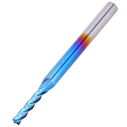 4-flute-Endmühle, Wolfram-Stahlfräsenschneider mit Nanoblaubeschichtung für CNC-Maschinen, Hohe Härte und Spiegelpolierprozess, Geeignet für Flugzeuge, Stufen und Rillen, von Fafeicy