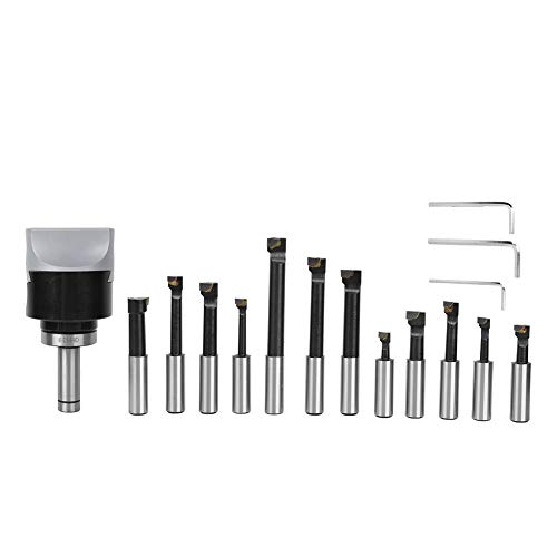 40CR CNC-Fräswerkzeug-Kits C20-F1-18-12PCS 75-mm-Bohrkopfsatz, Bohrwerkzeugsatz mit 12-teiligen Fräsern, Aufbewahrungsbox für Horizontalbohrmaschinen, für Fräsmaschinen von Fafeicy