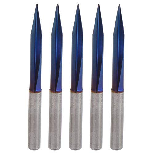 4mm Schaft -Wolframstahl 4x0.4x25 Gravurbitschneider, Hohe Härte und Festigkeit für Effizientes Schnitzen, Blaue Spitze für die Präge von Fafeicy