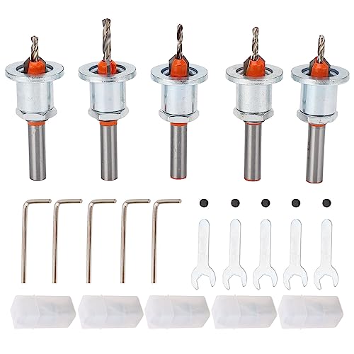 5-teiliger Senkerbohrer, Verstellbarer, Konischer Senker, Selbstschneidender Schraubenbohrer, Kegelbohrer aus Legiertem Stahl 5-teiliger Senkerbohrer, Verstellbarer, Konischer Senker, Selbstschneidender Schraubenbohrer, Kegelbohrer aus Legiertem Stahl von Fafeicy