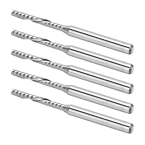 5pcs Holzschnitzer Spiralrouter Bit Wolfram -Stahlfräsen -Zubehör 3,175 X 2 X 17 Mm mit Polierprozess, Scharfer Schneiderkopf für Professionelle Holzschnitzereien von Fafeicy