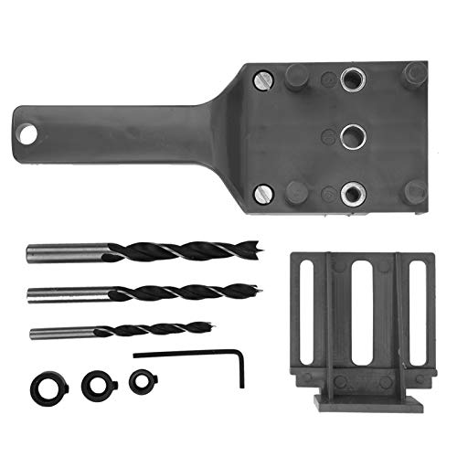 8Pcs/Set Selbstzentrierende Dübelvorrichtung Bohrschablone Holzdübelloch Bohrführungssuchgerät Tischlerwerkzeuge (grau) von Fafeicy