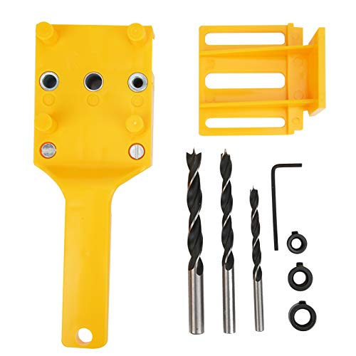 8Pcs/Set Selbstzentrierende Dübelvorrichtung Bohrschablone Holzdübelloch Bohrführungssuchgerät Tischlerwerkzeuge (Gelb) von Fafeicy