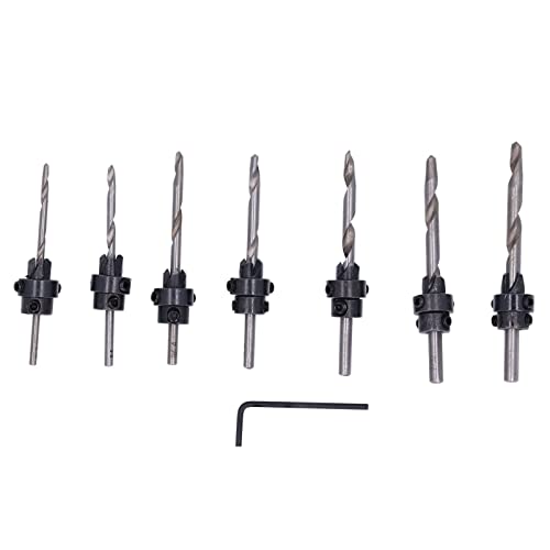8pcsset Tapered Countersink Bit Hochgeschwindigkeit Stahl Set Holzpilotloch für Wälder 8pcsset Tapered Countersink Bit Hochgeschwindigkeit Stahl Set Holzpilotloch für Wälder von Fafeicy