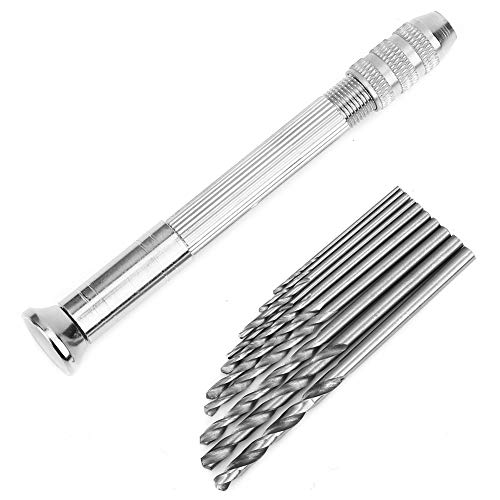 Aluminiumlegierung Hand - -Bohrer, Tragbares Manuelles Holzbearbeitungswerkzeug mit 10 Bohrbits, für Modellherstellung, Holzbohrungen, Kunststoff von Fafeicy