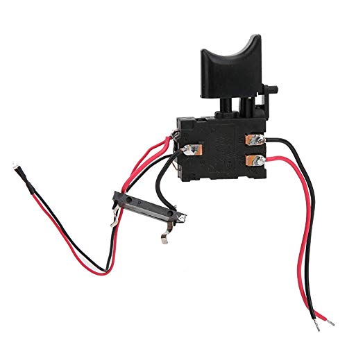 Elektrischer Bohrer Schalter, 7,2 V - 24 V Lithiumbatterie Kabelloser Auslöserschalter Bohrgeschwindigkeitsregelung für die Drehzahlregelung mit Kleinem Licht, Schwarz Elektrischer Bohrer Schalter, 7,2 V - 24 V Lithiumbatterie Kabelloser Auslöserschalter Bohrgeschwindigkeitsregelung für die Drehzahlregelung mit Kleinem Licht, Schwarz von Fafeicy