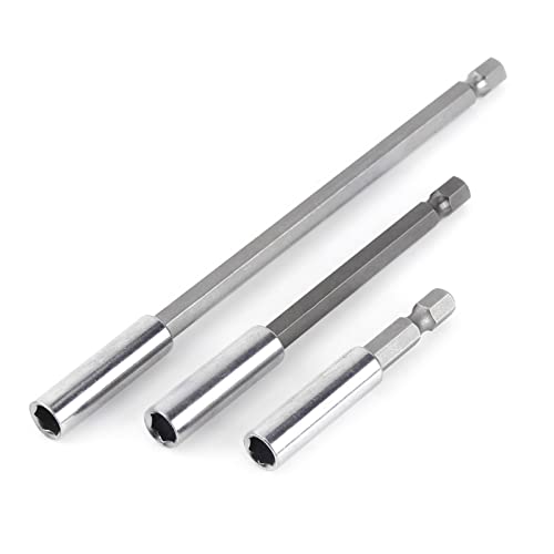 Fafecy 3pcs Magnetschraubendreher Bithalter Set - 1/4 Hex Shank -Verlängerungsstange für Bohrer - 2,36/3,93/5,9 Längen - Hartstahl -Schnellwechsel -Werkzeug für & von Fafeicy