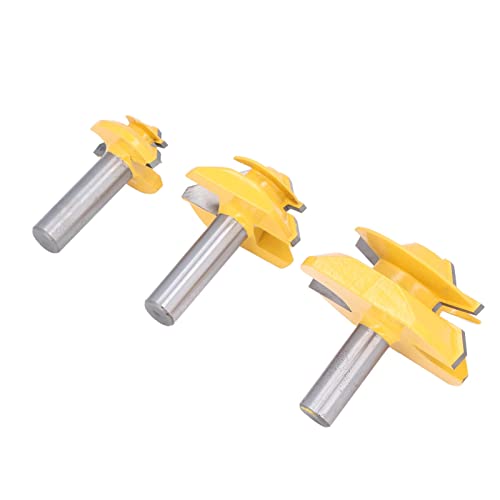 Fafeicy 1/2in Shank Router Bit 45 Grad Leim Joint Lock -Gehrungskit, Starke Verbindung Zum Holzbearbeitung, 3pcs Set für Schrankhersteller von Fafeicy
