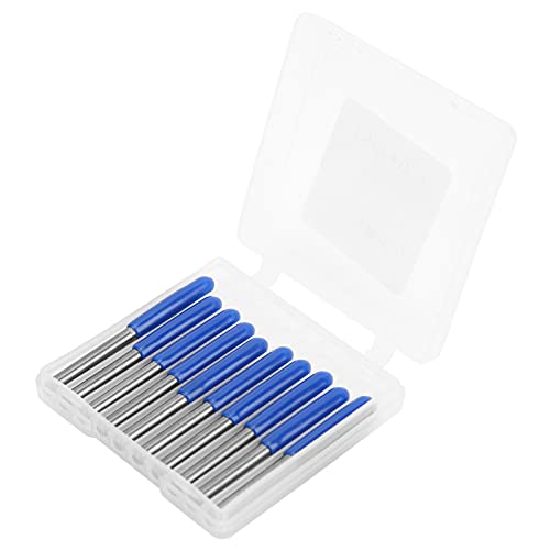 Fafeicy 10 Pcs Wolfram -Stahlrouter -Bits, 3,175 Mm Schaftdurchmesser, für Holzschnitzerfräsenschneider mit Hoch Präziser Spiegelschleife und Glatte Chipentfernung (45*0.1) von Fafeicy