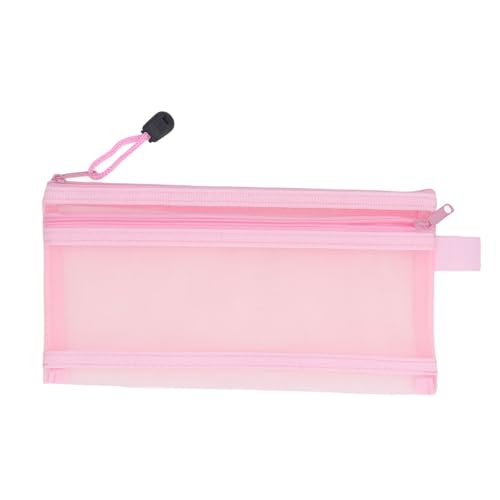 Fafeicy 10pcs Doppelschicht -Netz Reißverschlussbeutel Taschen Water Proof Nylon Datei Speicher für A6 Paper Stationery Organizer Office Travel Supplies (PINK) von Fafeicy