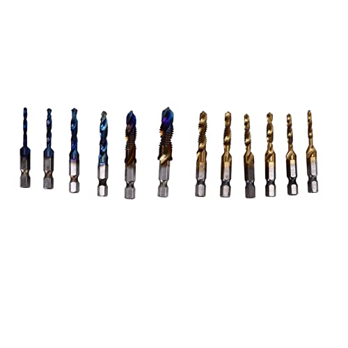 Fafeicy 12 -pcs Kombinierte Tap -Bohrer -Bit -Set HSS Metrik Blue Plating Imperial TI Plattiert 1/4in -Hex -Schaft für Metallherstellung Aluminium Eisen Fafeicy 12 -pcs Kombinierte Tap -Bohrer -Bit -Set HSS Metrik Blue Plating Imperial TI Plattiert 1/4in -Hex -Schaft für Metallherstellung Aluminium Eisen von Fafeicy