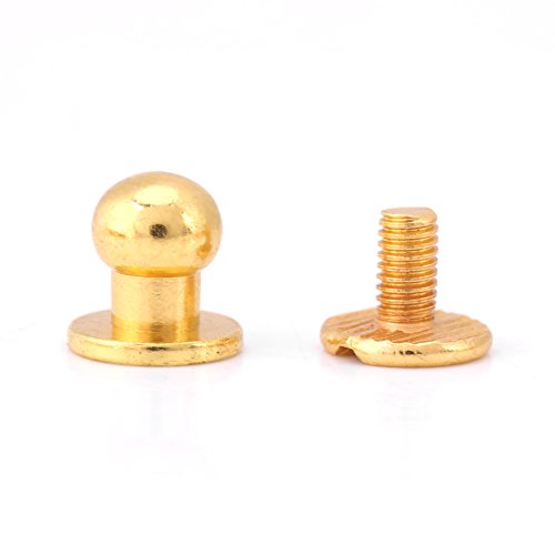 Fafeicy 20 Stück Runder Kopf Niet Stud Solid Messing Nagel Niet Knöpfe Leder Craft Ing Zubehör (8 * 6mm Gold) von Fafeicy